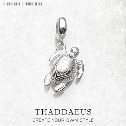 Schildkröten-Charm-Anhänger aus 925er Sterlingsilber mit Aufhängeöse