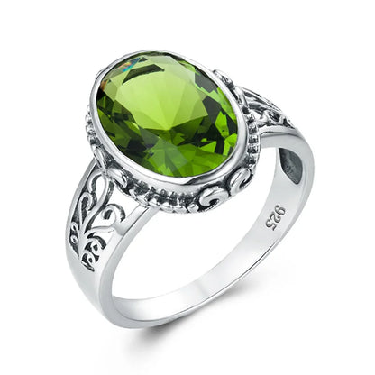 Damen-Ring aus Gold mit ovalem Granatstein 10x14 mm handgefertigtes Schmuckstück im markantem Design