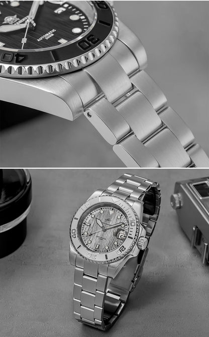 Herren-Taucheruhr mit gewoelbtem Saphirglas und NH35A-Automatikwerk