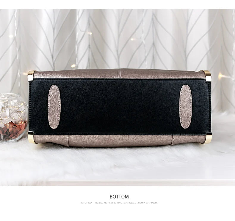 Damen Handtasche aus Rindsleder – Elegante Schultertasche mit Reißverschluss und großem Stauraum