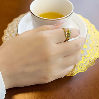 Damen-Ring Schlange magisch vergoldet klassisch aus Sterlingsilber