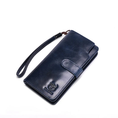Unisex Geldbörse Langformat Bifold Mit RFID-Schutz Und Handgelenkband Für Mehrere Karten
