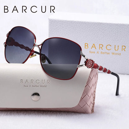 Damen-Sonnenbrille oval übergroß Retro Metall UV400 Geschenkbox