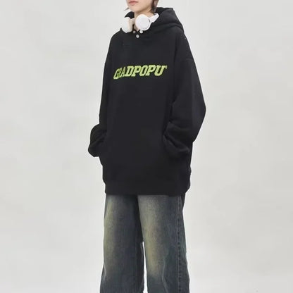 Herbst männer Brief Gedruckt Mit Kapuze Sweatshirts 2025, Neue Hip Hop Baumwolle Fleece Oversize Hoodies Y2K Vintage Streetwear Hoody