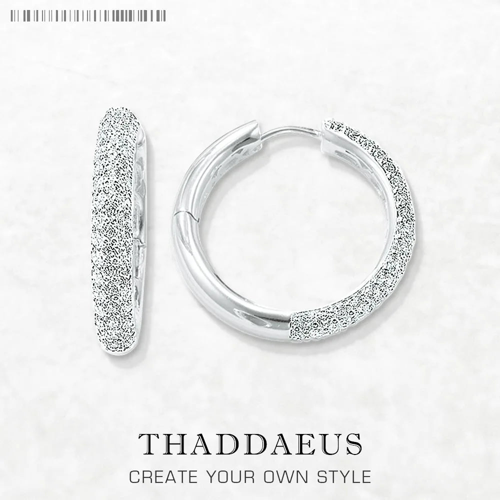 Damen-Creolen klappbar mit Pavé-Zirkonia aus Sterlingsilber