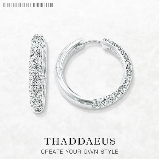 Damen-Creolen klappbar mit Pavé-Zirkonia aus Sterlingsilber