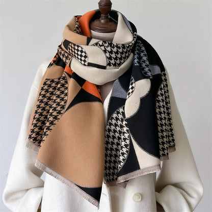 Damen Winterschal Kaschmir Pashmina Design warm Wickelschal Halstuch Bandana B