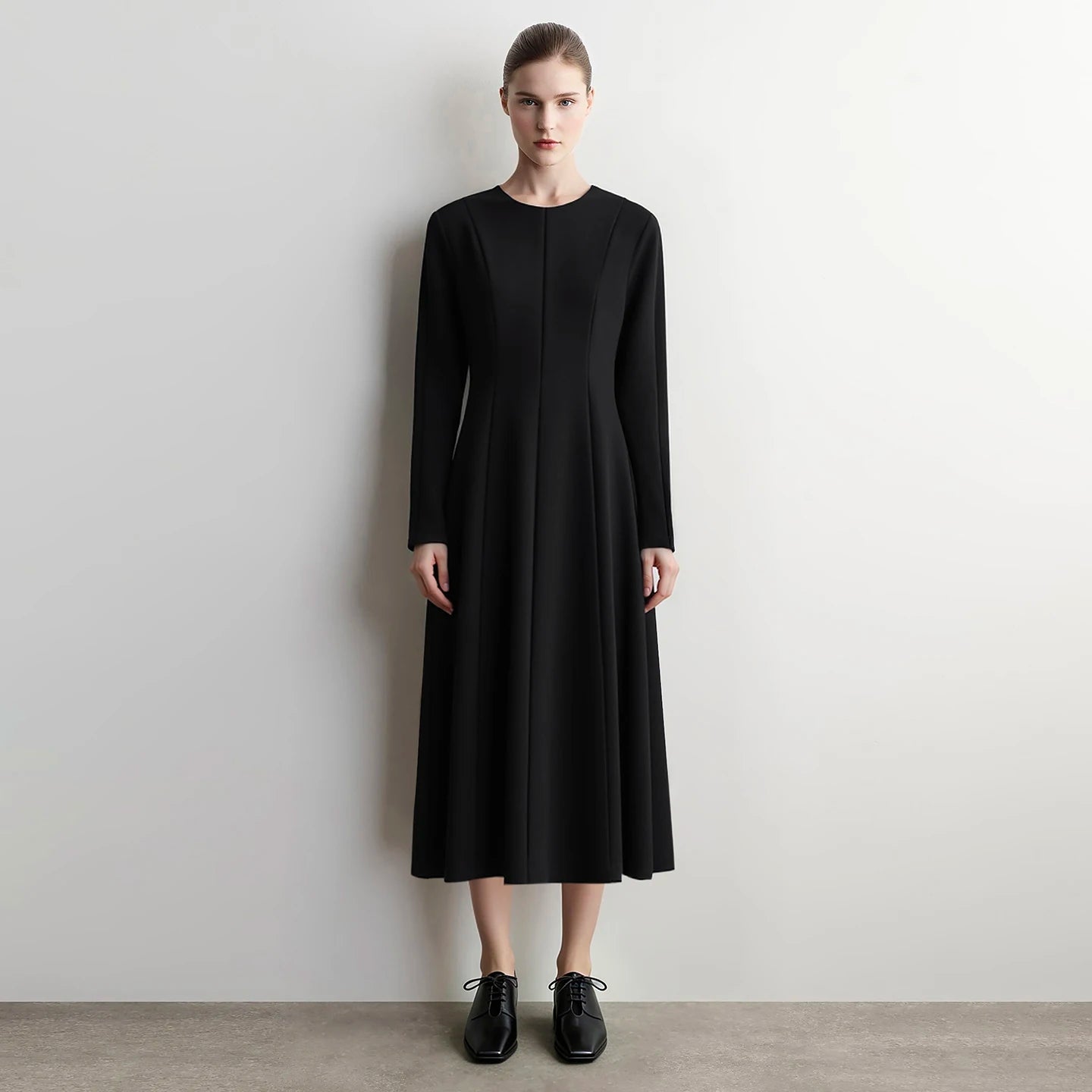 Elegantes Tailliertes Kleid Mit Stretch Für Bürodamen