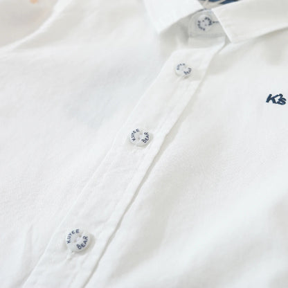Kinder Jungen Langarm Weiß T-Shirt Frühling Herbst Turndown Kragen Hemd Kinder Schuluniform Baumwolle Kleidung