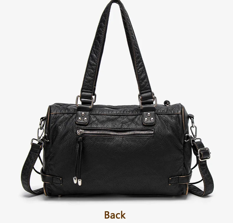 Damen-Handtasche aus weichem Bronzeleder Großes Fassungsvermögen mit Innenfächern Alltagstauglichkeit
