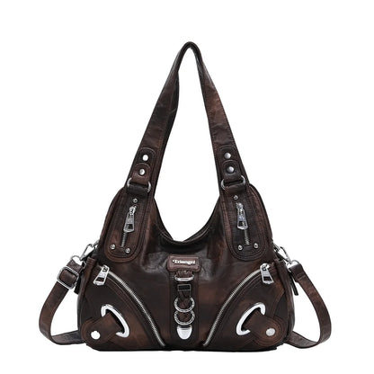 Damen-Schultertasche mit Leopardenmuster und Top-Handle Tragegriff für Alltag und Freizeit Vielseitig