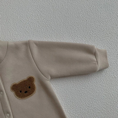 Kleinkind Overall mit Kapuze im Bären-Design für Neugeborene und Babys