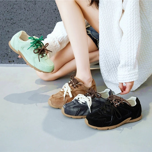 AIYUQI Damen Winter Schuhe Leder Velvet Fur Flach