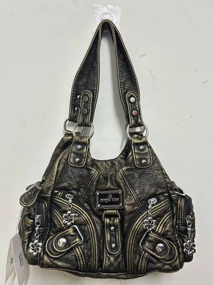 Damen-Hobo-Tasche aus Leder im Retro-Distressed Stil mit viel Stauraum und mehrfachen Innenfächern