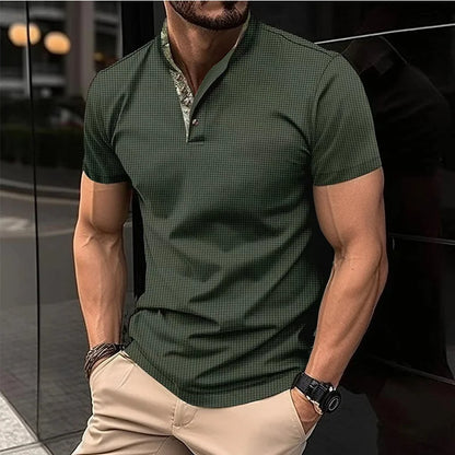 Herren-Polo-T-Shirt mit kurzen Ärmeln und Knopfleiste – große Größen, ideal für den Sommer