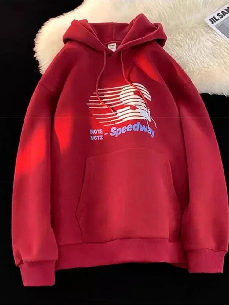 Winter Brief Grafik Gedruckt Pullover Hoodies Für Männer 2025, Neue Hip Hop Mode Mit Kapuze Sweatshirts High Street Fleece Y2K Hoody
