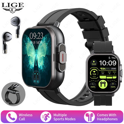 Smartwatch für Männer und Frauen mit TWS Bluetooth Kopfhörern und Herzfrequenzmessung