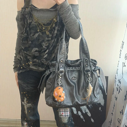 Damen-Handtasche Top-Handle Schultertasche Vintage Stil Aus Weichem PU-Leder Ideal Für Alltag