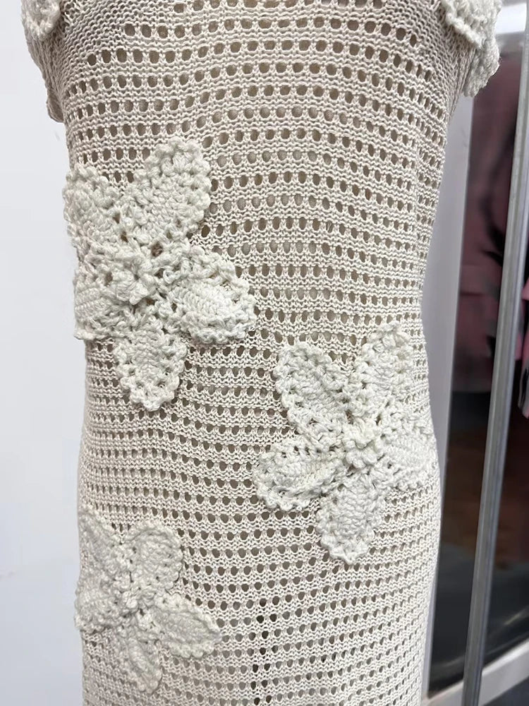 Elegantes Damen-Midikleid mit Rundhalsausschnitt und langen Ärmeln im Patchwork-Design mit Diamantenmuster
