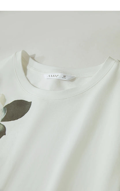 Damen T-Shirt im lässigen Stil mit floralem Print und Rundhalsausschnitt