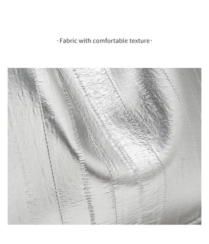 Damen Schultertasche Aus Synthetischem Leder+Split-Leder Mit Kordelzug