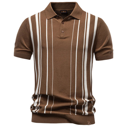 Gestreiftes Poloshirt Für Herren Mit Old Money Stil Und Atmungsaktiv