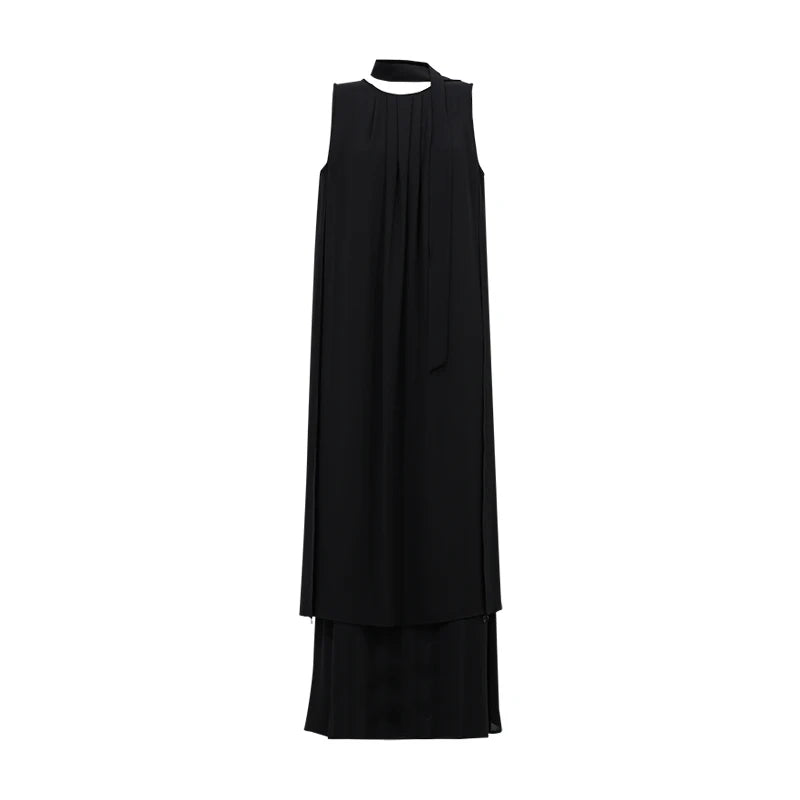 Leichtes Chiffon Damenkleid Sommer Zweiteilig Elegant Zum Reisen