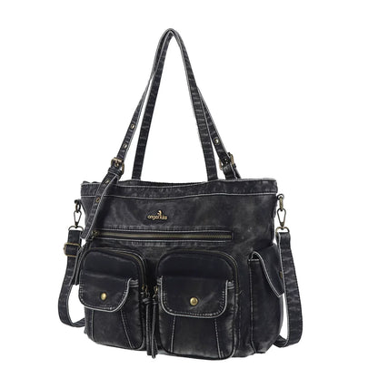 Damen-Schultertasche mit Reißverschluss und Innenfächern für Telefon und Schlüssel - Große Kapazität