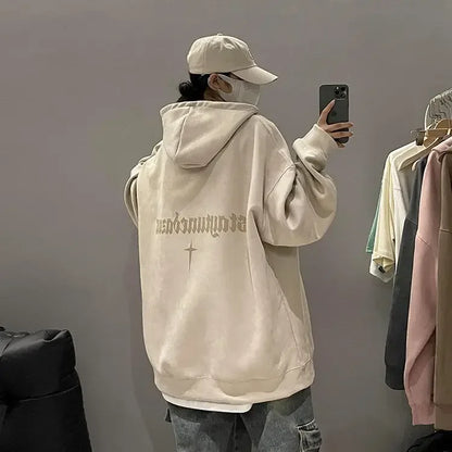 Lässiger Herren-Hoodie mit Rundhalsausschnitt und Vintage-Cartoon-Print – ideal für Herbst und Winter