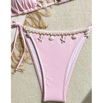 Schwarzes Sexy Bikini-Set mit Push-up für Damen – Brasilianischer Stil für Strand und Pool
