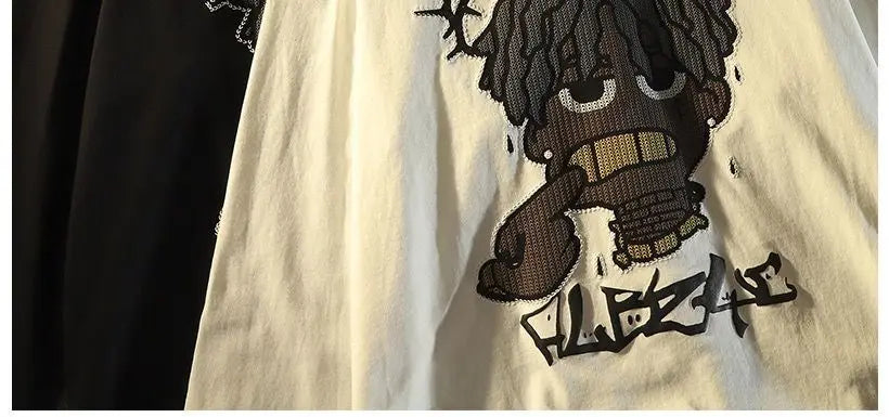 Herren-Pullover mit O-Ausschnitt und Cartoon-Print – warmes, modisches Design für Herbst und Winter
