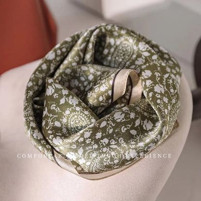 Damen Seidenschal klein quadratisch Haarband Kopftuch Halstuch Bandana