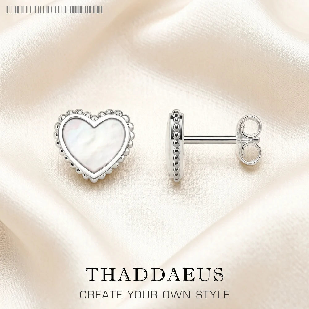 Damen-Ohrstecker Muschel-Herz romantisch 925 Sterlingsilber