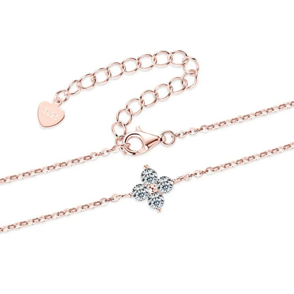 Damen-Armband Kleeblatt mit Moissanit in Gold