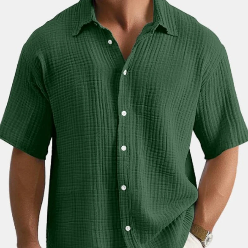 Herren-Sport- und Freizeitshirt aus Baumwoll-Leinen mit Trägern, Brusttasche und Kapuze – Langarm und einfarbig im trendigen Design
