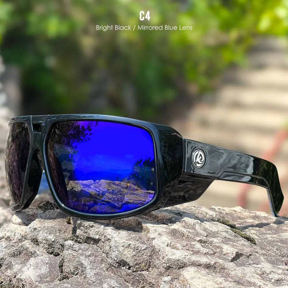 Sonnenbrille Sport polarisiert breiter Rahmen Outdoor Reißverschlussetui Herren
