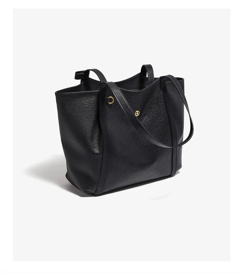 Damen-Tote-Tasche aus Rindleder mit großer Kapazität und leichtem Gewicht für Pendeln und Alltag