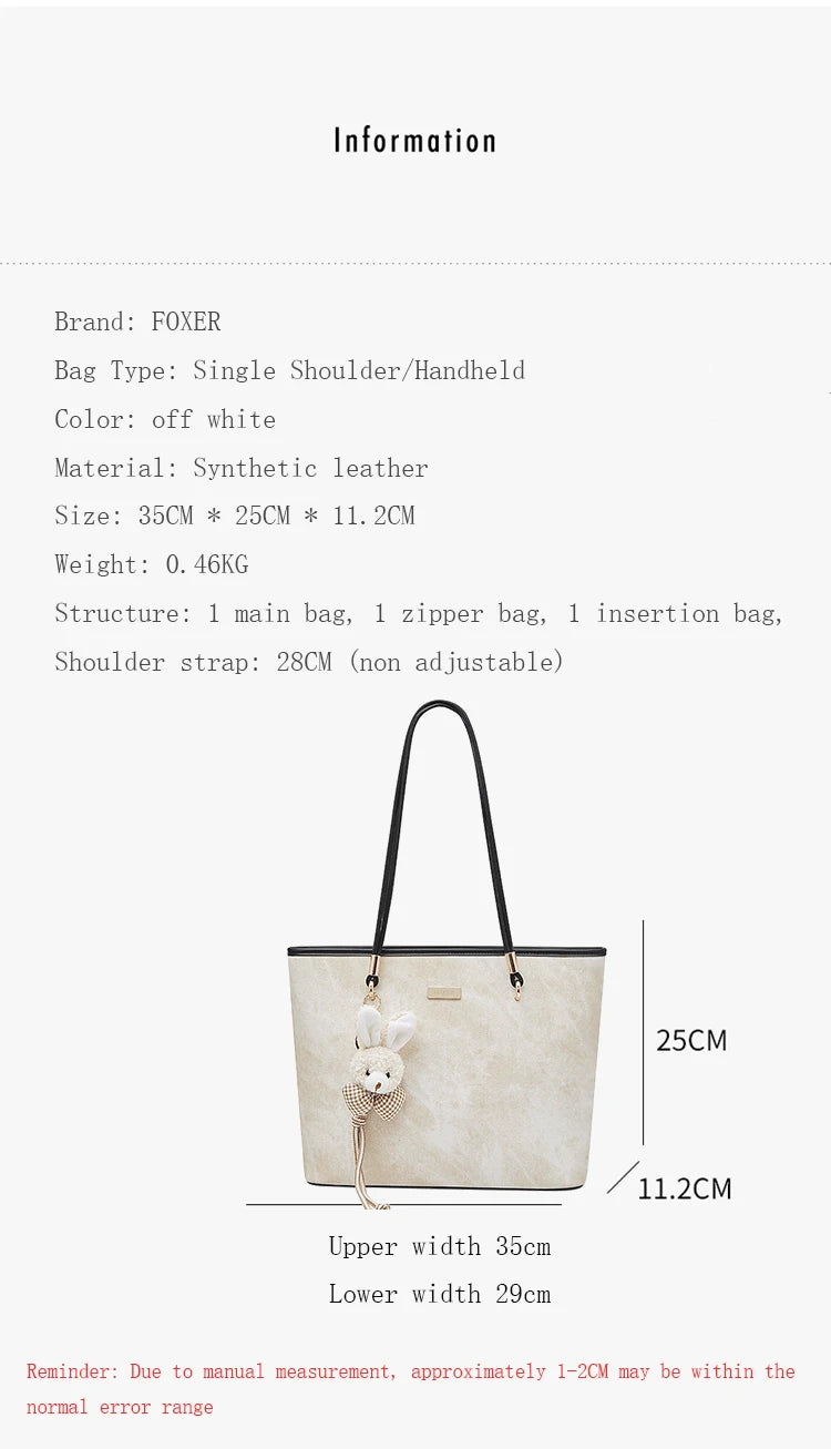 Damen Schultertasche Aus PVC-Leder Mit Reißverschluss Und Anhänger
