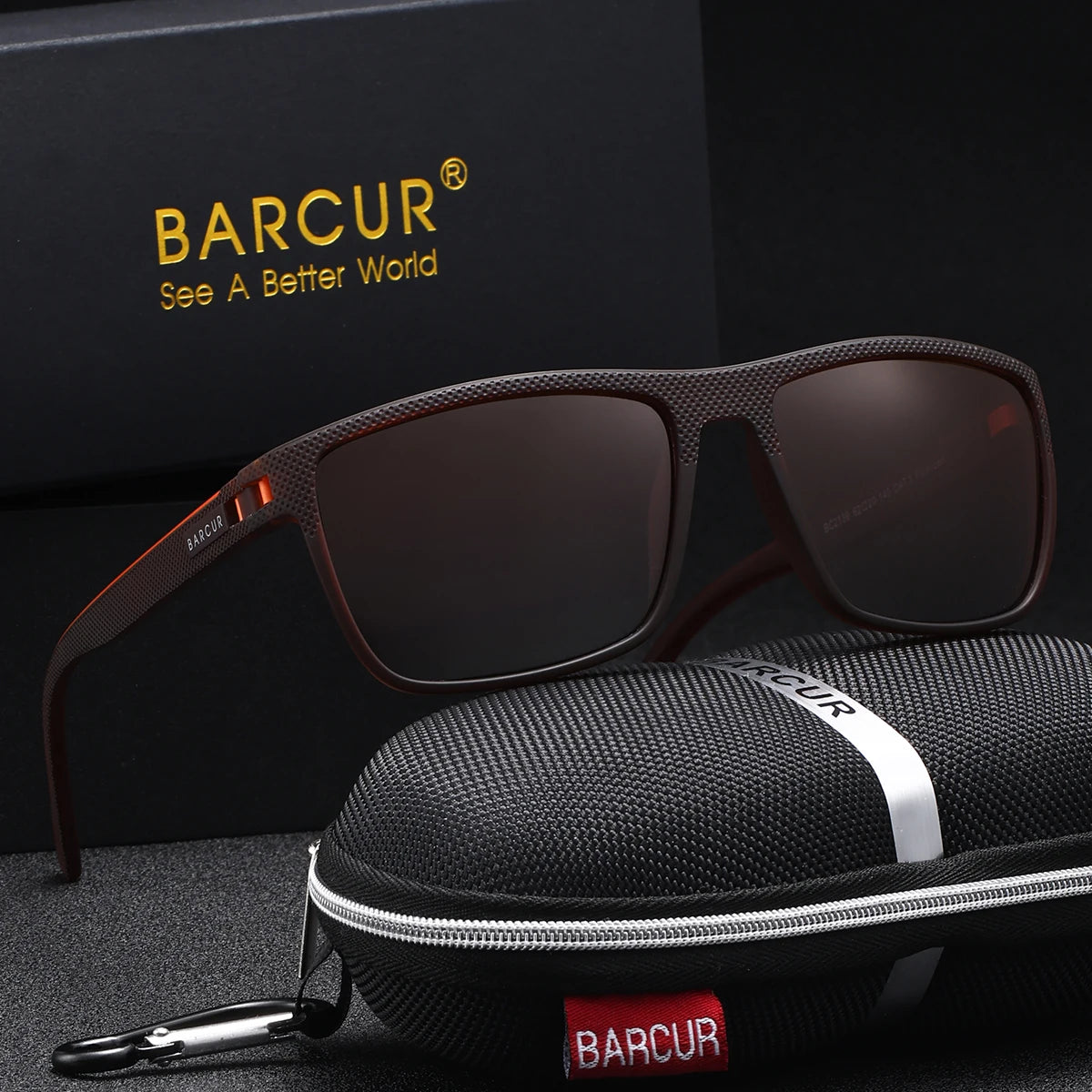 Sonnenbrille Rechteck TR90 polarisiert Spiegel Farbverlauf UV400 Herren