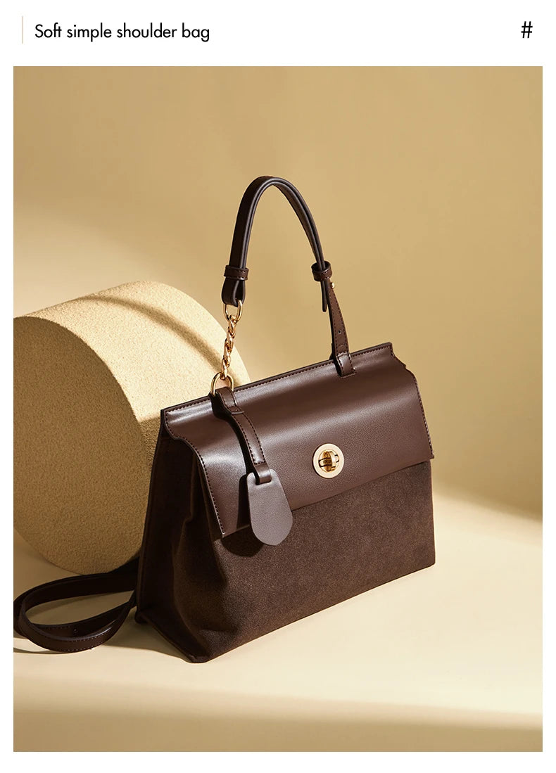 Damen Handtasche aus PU Leder im Minimalis Retro-Stil