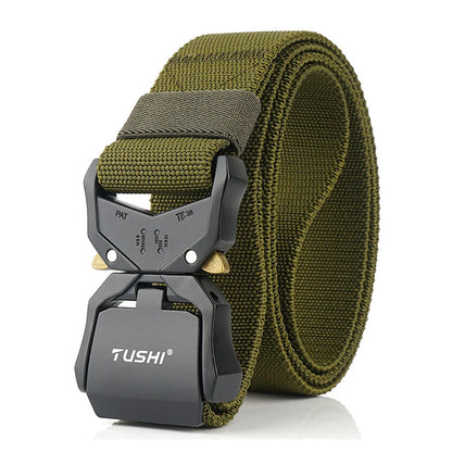 Herren-Gürtel Elastischer Outdoor-Taktikgürtel mit Schnellverschluss und Metall-Schnalle