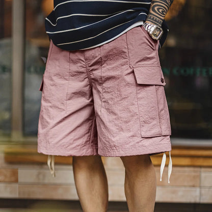 Herren Cargo-Shorts aus schnelltrocknendem Material mit elastischer Taille für den Sommer