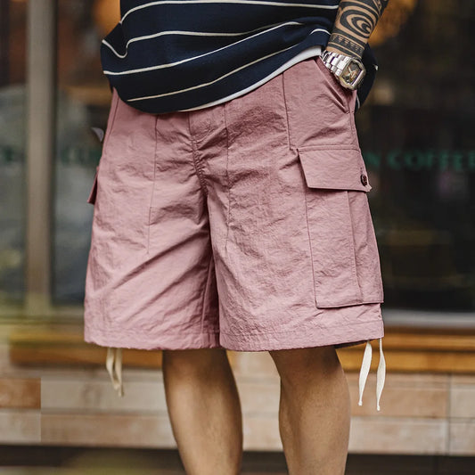 Herren Cargo-Shorts aus schnelltrocknendem Material mit elastischer Taille für den Sommer