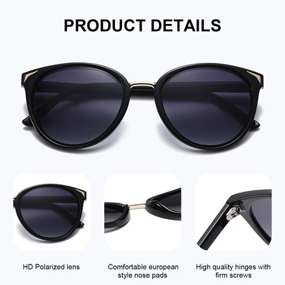 Damen-Sonnenbrille rund optional Farben leicht Pendeln UV400 polarisiert
