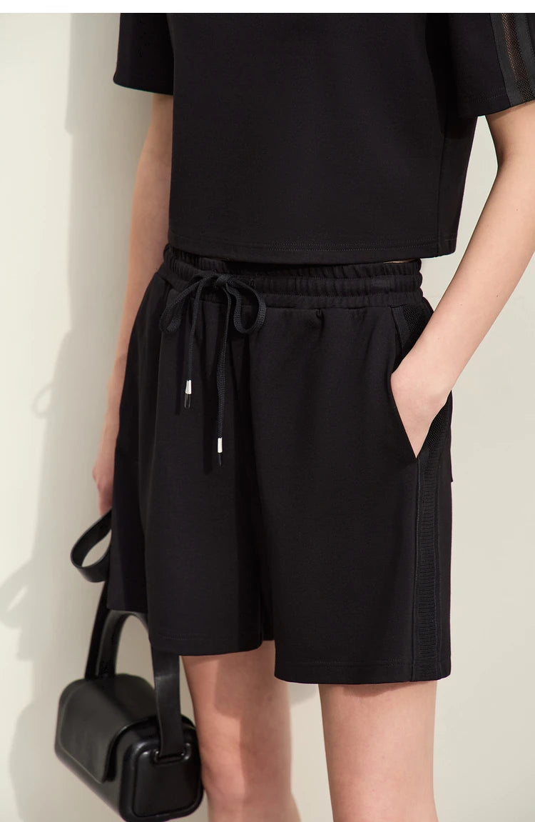 Damen Shorts im lässigen Stil mit Aushöhlung und elastischer Taille