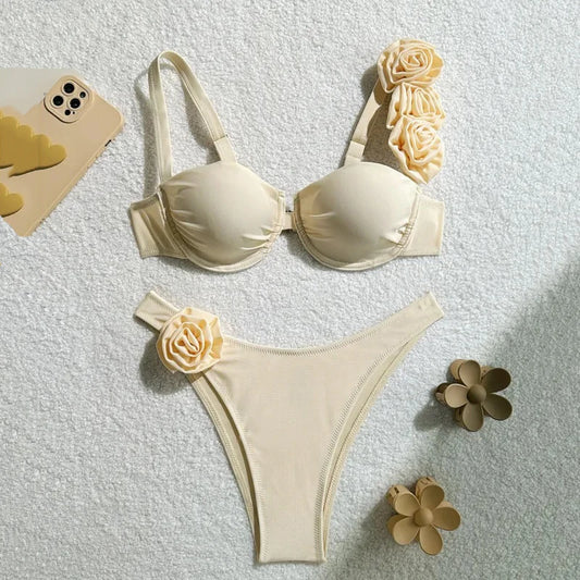 Dreiteiliges Damen-Bikini-Set im brasilianischen Stil – ideal für Strand und Pool
