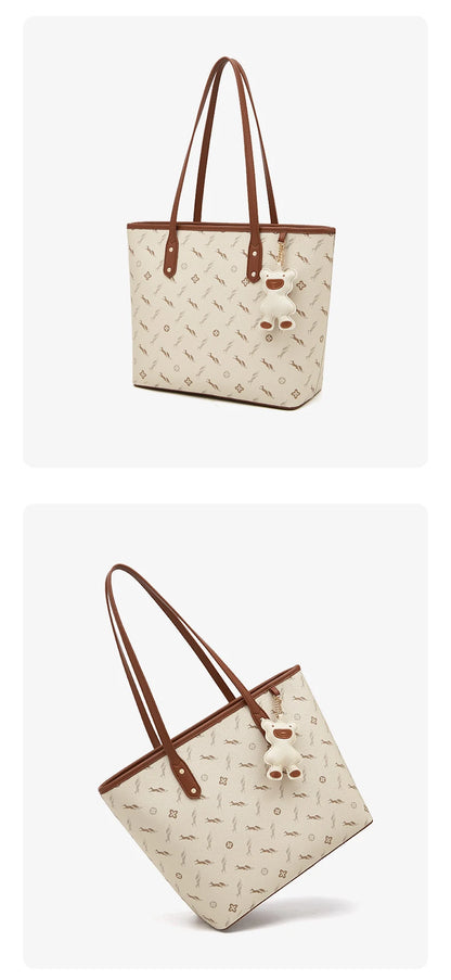 Damen-Handtasche aus PU-Leder mit großer Kapazität und Reißverschluss für Alltag und Freizeit