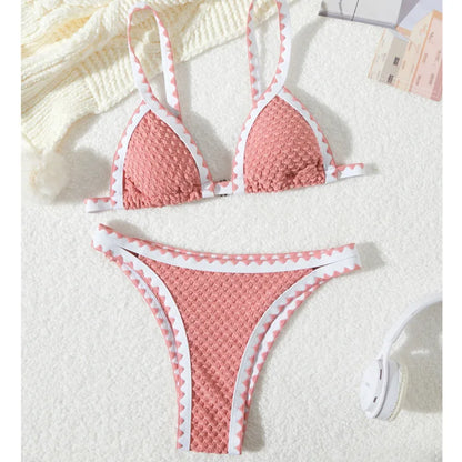 Sexy Bikini-Set in Pink mit Push-up-Effekt – Perfekt für Strand und Pool