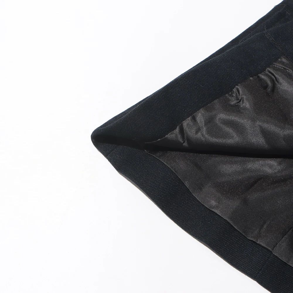 Zweiteiliges Damen-Set aus Spitze und Denim mit V-Ausschnitt, ärmellosem Oberteil und hoch taillierter knielanger Hose – ideal für Streetwear.