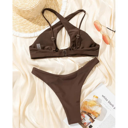 Vielseitiges Damen-Bikini-Set mit brasilianischem Schnitt – ideal für Strand und Pool